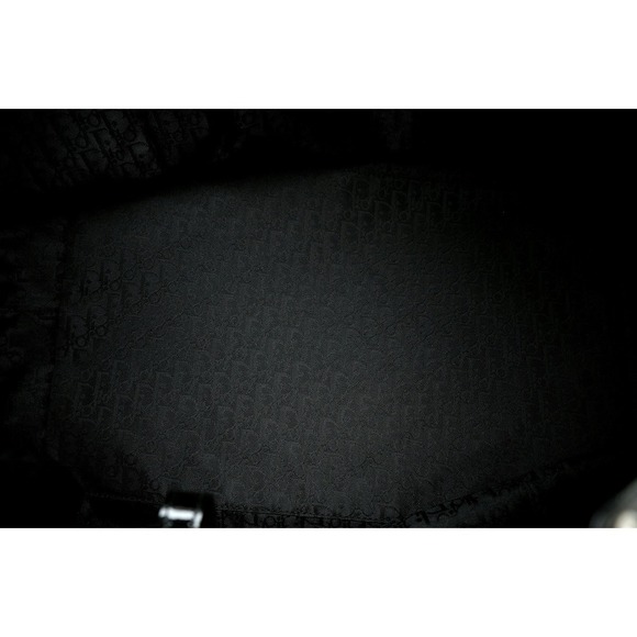 Christian Dior Shoulder Bag Flower Rhinestone Charm Patent Black Multicolor - Picture 5 of 9